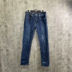 【T-469】無印良品 MUJI メンズデニムパンツ 31インチL相当 RELAXED SLIM ストレッチジーンズ インディゴブルー カジュアル 定番デニムパンツ