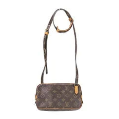 良品 Louis Vuitton ルイヴィトン モノグラム ポシェット・マルリーバンドリエール M51828 ブラウン レディース 古着 中古 USED