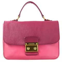 美品 miu miu ミュウミュウ 2WAY バイカラー マドラスバッグ 2wayショルダーバッグ パープル ピンク レディース 古着 中古 USED