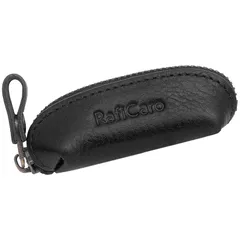[RafiCaro] 小さい コインケース 本革 キーホルダー サイズ 短い ミニ 小銭入れ コンパクト イタリアンレザー ブラック 0