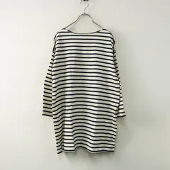 美品 パラスパレス pal'las palace ボーダーボートネックTシャツ F＼キナリxネイビー カットソー コットン チュニック【2400014852974】のサムネイル