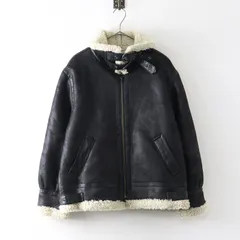 美品 アングリッド Ungrid ビッグシルエットフェイクムートンボアブルゾン M＼ブラック ジャケット 【2400014854824】