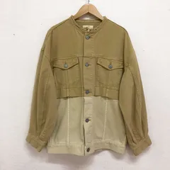 MURUA 22SS オーバールーズノーカラージャケット 配色 デニムジャケット イエロー FREE