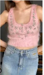 H&M x Rabanne ピンク ニット トップス S