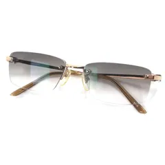 極美品▼Chopard ショパール VCHC04J チタニウム ツーポイント リムレス サングラス ゴールド 55□17 140 度入り ケース付き 日本製 メンズのサムネイル