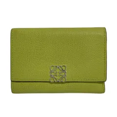 LOEWE(ロエベ) 3つ折り財布 アナグラム バーティカル ウォレット スモール イエローグリーン