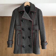 【美品】GUCCI ウール ピーコート カシミヤ混 ヘリンボーン 388445 美品】GUCCI ウール ピーコート カシミヤ混 ヘリンボーン 388445