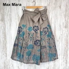 MAX MARA WEEKEND LINE マックスマーラウィークエンドライン ウエストリボン 花柄 総柄 ラップスカート ブラウン レディースのサムネイル
