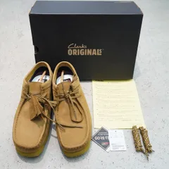 美品 CLARKS クラークス Wallabee GTX ワラビー ブーツ ゴアテックス スエード レザー シューズ 11826 ベージュ系 1181Q♪
