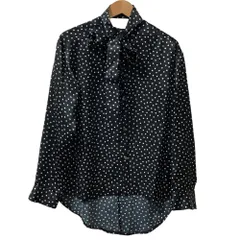 未使用 24SS BORDERS at BALCONY ボーダーズアットバルコニー DOT COLLARLESS SHIRT シャツ ブラウス BD2411-3C-33 サイズ36 ブラック レディース 古着 中古 USEDのサムネイル
