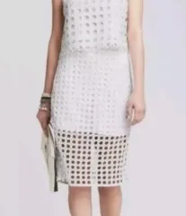 バナナリパブリック 白 エンブロイダリー ペンシル スカート 55