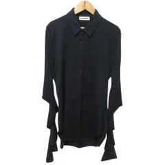 美品 JIL SANDER ジルサンダー カーリースリーブ ウールシャツ ブラウス JSPP707051 36 ネイビー レディース 古着 中古 USEDのサムネイル
