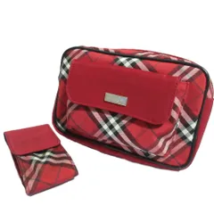 BURBERRY バーバリー ノバチェック ケース付き ウエストポーチ ボディバッグ レッド レディース 古着 中古 USED