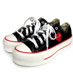 未使用 PLAY COMME des GARCONS プレイコムデギャルソン×コンバース オールスター 厚底 スニーカー 31315300 24cm ブラック レディース 古着 中古 USED