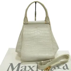 定価16万円☆MaxMara マックスマーラ アニータ レザーショルダーバッグ クロコ型押し 2WAY 本革 レディース トートバッグ イタリア製