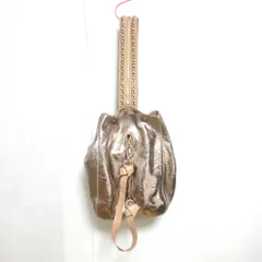 美品 JIMMY CHOO ジミーチュウ エコー 2way ショルダーバッグ リュックサック ピンクゴールド レディース 古着 中古 USED