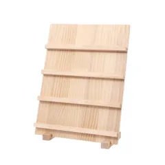 MaT store アクセサリースタンド 木製スタンド 什器 アクセサリー ディスプレイ 陳列スタンド 展示台 木製 (ナチュラル, 4段) [ナチュラル] [4段]