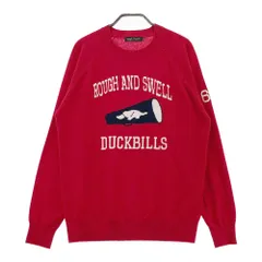 サイズ：M ROUGH&SWELL ラフアンドスウェル 2024年モデル ウール 長袖ニットセーター  レッド系 [240101640551] ゴルフウェア メンズ ストスト