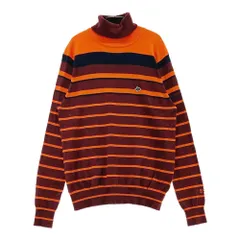 サイズ：2 PEARLY GATES パーリーゲイツ  タートルネック ニットセーター ボーダー柄 ブラウン系 [240101645178] ゴルフウェア レディース ストスト