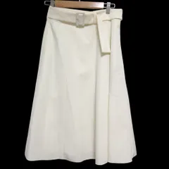 美品 FOXEY NEW YORK フォクシーニューヨーク ベルフラワー マキシ丈スカート 41012 サイズ40 ホワイト レディース 古着 中古 USED