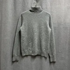 L/レディース UNIQLO ユニクロ グレー カシミア 100% タートルネック ニット