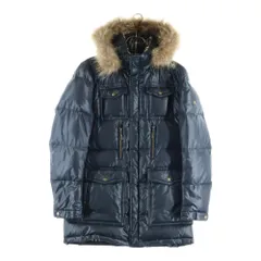 BURBERRY BLACK LABEL (バーバリー ブラックレーベル) 裏地ノバチェック ファーフーデッド ジップアップダウンジャケット ブラック BMP70-736-09
