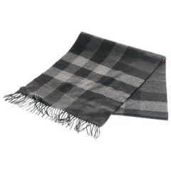 BURBERRY (バーバリー) チェック柄 カシミヤ マフラー ストール グレー/ブラック 8077893/73Lのサムネイル