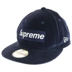 SUPREME (シュプリーム) 15AW Corduroy Box Logo New Era Cap ニューエラ コーデュロイ ボックスロゴキャップ ネイビー