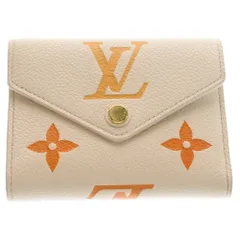 LOUIS VUITTON (ルイヴィトン) モノグラム・アンプラント ポルトフォイユ・ヴィクトリーヌ レザー 三つ折り財布 アイボリー/オレンジ M82202