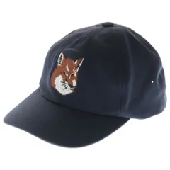 MAISON KITSUNE (メゾンキツネ) エンブロイダリーロゴデザイン アジャスター付き 6パネル ベースボールキャップ ブラックのサムネイル