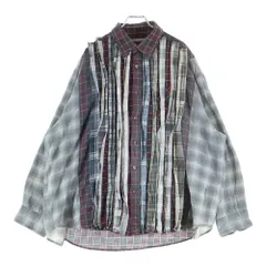 Rebuild by needles (リビルドバイニードルス) Flannnel Ribbon Wide Shirt LQ314 再構築 パッチワーク フランネル リメイク チェック 長袖シャツ マルチのサムネイル