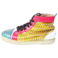 CHRISTIAN LOUBOUTIN (クリスチャンルブタン) マルチレザー スタッズ ハイカットスニーカー マルチ