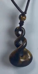 天然パワーストーン 虎目石（タイガーアイ）無限大 ネックレス&ペンダント　男女兼用。