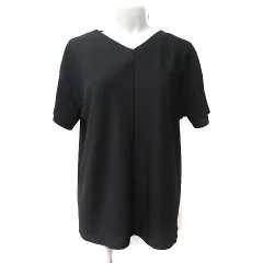 シューラルー SHOO・LA・RUE カットソー 半袖 ストライプ M 黒 ブラック /YI