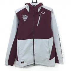 【超美品】オークリー 2WAYジャケット ボルドー×ライトグレー フード 袖着脱可 メンズ L ゴルフウェア Oakley