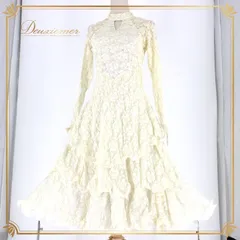 社交ダンス 衣装 スタンダード ドレス ワンピース パーティドレス prima boutique プリマブティック ホワイト系 花柄 バラ 薔薇 ゴールド系 レース オフホワイト エレガント 洗練 ボリューム 二重スカート 伸縮性 フリーサイズ ナイロン素材のサムネイル