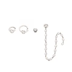グッチ GUCCI チャーム インターロッキングG ネイルピアス ネイルアクセサリー シルバー ステンレススチール ネイルアクセサリー レディース Used Aのサムネイル