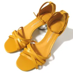 新品同様 21AW Salvatore Ferragamo サルヴァトーレフェラガモ アンクルストラップ ミュール サンダル 7.5 25cm相当 イエロー レディース 古着 中古 USED