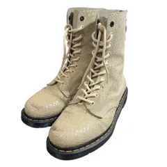 良品 Dr.Martens Y's ドクターマーチン ワイズ パイソン柄 レースアップ 10ホール ショートブーツ UK7 26cm相当 ベージュ メンズ 古着 中古 USED