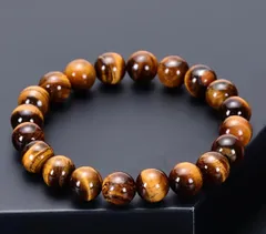 天然石ブレスレット 数珠 タイガーアイ 8mm 金運 仕事運アップ パワーストーン AAA アクセサリー 風水 ユニセックス 送料込 匿名配送