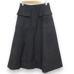 美品 FOXEY フォクシー Skirt Noblea バックポケット刺繍 フレアスカート 40196 サイズ38 グレー レディース 古着 中古 USED