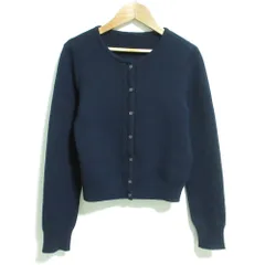 美品 FOXEY フォクシー カシミヤ100％ ニットカーディガン 36300 サイズ38 ネイビー レディース 古着 中古 USED