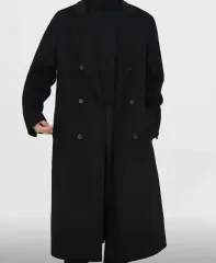 100%ウール ブラック ロングコート