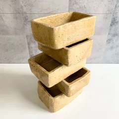 重なっている花器？ 焼き物 変形花器 花瓶 5段 鉢植え オブジェ アート 盆栽 ガーデニング