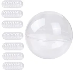 Aurenne 透明カプセル 空カプセル 中身が見える 吊るせる (100個セット,  30mm)