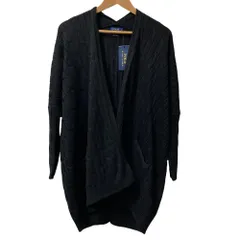 未使用 POLO RALPH LAUREN ポロラルフローレン ケーブルニットカーディガン サイズM ブラック レディース 古着 中古 USED