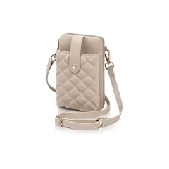 【新品】 [ラ・ポーム] スマホ ショルダー【高級ヴィーガンレザー使用】 スマホポーチ スマホポシェット レディース 軽量 斜めがけ 可愛い おしゃれ 上品 ポーチ 財布 (ベージュ) 1