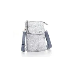 【新品】 [Kaaipee] スマホポーチ レディース 軽量ミニショルダーバッグ スマホポシェット 長さ調節可能携帯ポーチ 斜め掛け 花柄 ライトグレー 0