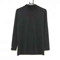【美品】アディダス ハイネックインナーシャツ 黒×白 袖口ロゴ メンズ L/G ゴルフウェア adidas