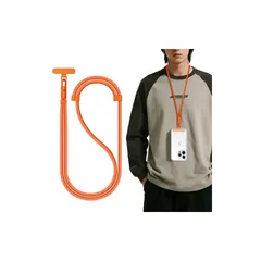 【新品】 スマホストラップ 長さ調節可能 スマホショルダー 装着長さ41cm~76cm 携帯ストラップ 7mmナイロン 首掛け/斜め掛け/肩掛け三用 紛失・落下防止 ネックストラップ ケータイホルダー 多用途 丈夫 iPhone/Android対応 (オレ 1